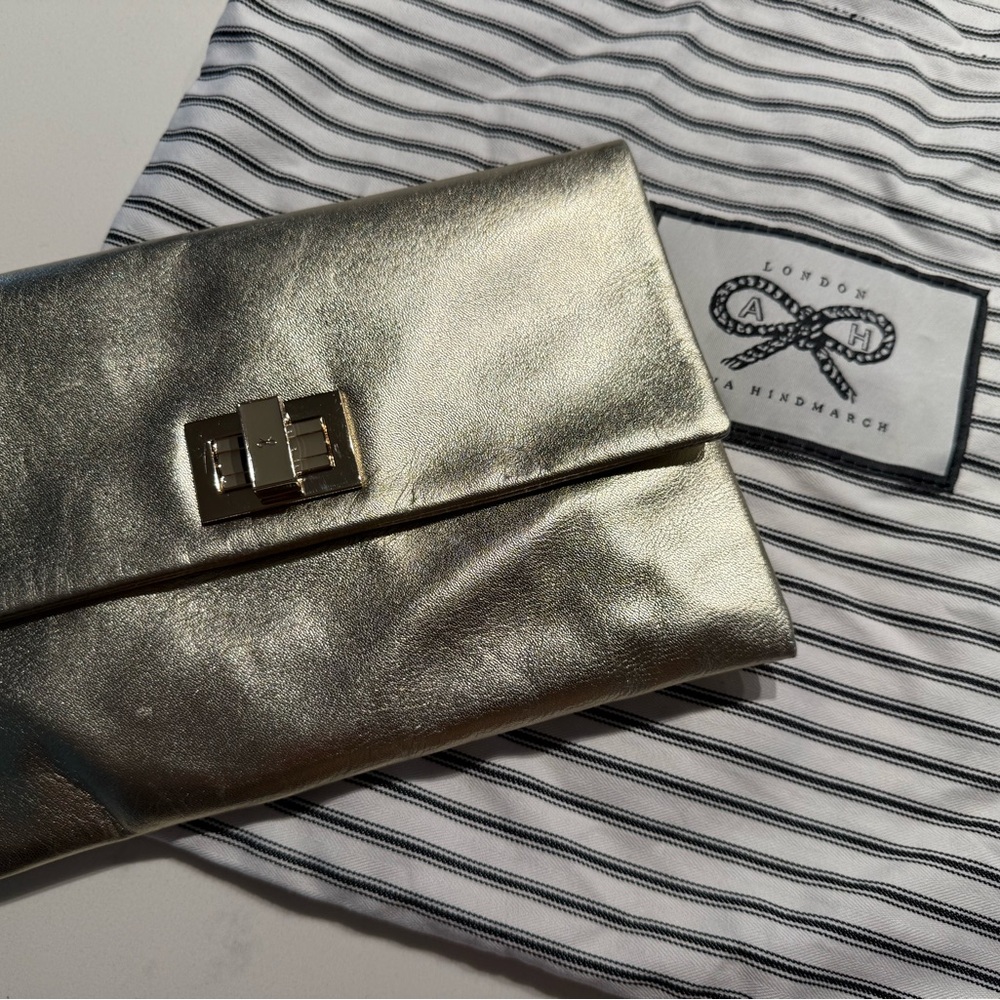Anya Hindmarch Metallic Gold Clutch